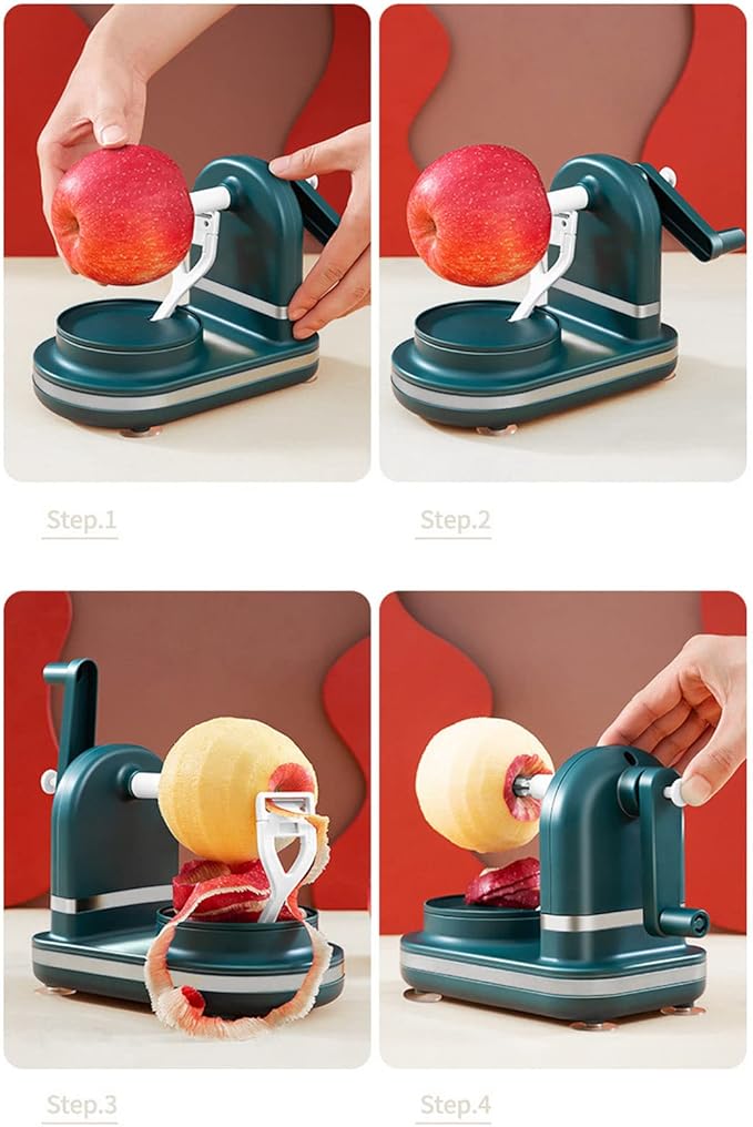 Hand Crank Fruit Peeler + Apple slicer