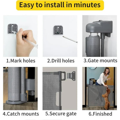 Retractable Gate 33" Tall,Extends up to 55"