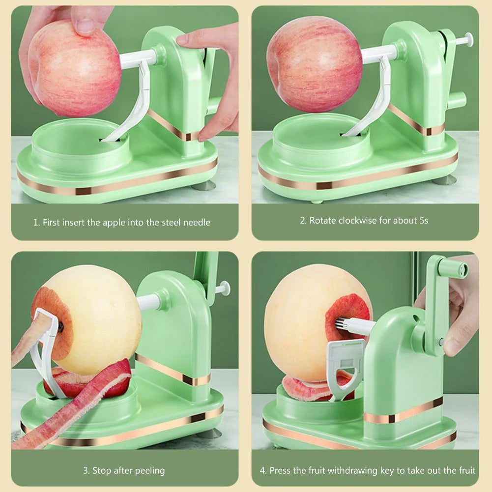 Hand Crank Fruit Peeler + Apple slicer