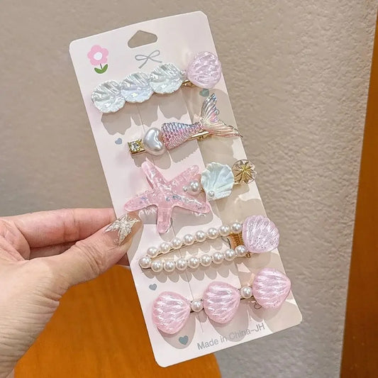 5Pcs Shell Starfish Hair Clips